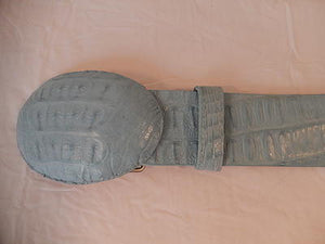 Wild West Boots Sky Blue Crocodile Belt - Dudes Boutique