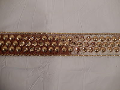 b.b. Simon Gold Studded Brown And White Pony Hair Crystal Belt - Dudes Boutique