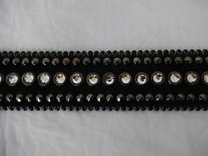 b.b. Simon Black Pony Hair Crystal Belt - Dudes Boutique