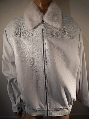G Gator - White Crocodile Mink and Lambskin Jacket - Dudes Boutique
