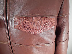 G Gator 2003 Cognac Crocodile Skin Jacket - Dudes Boutique