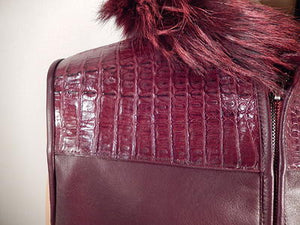 G Gator - Burgundy Fox x Crocodile Vest - Dudes Boutique