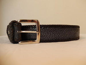 Lebedas Hand Welted Black Stingray Belt - Dudes Boutique