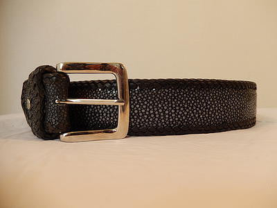 Lebedas Hand Welted Black Stingray Belt - Dudes Boutique