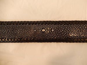 Lebedas Hand Welted Black Stingray Belt - Dudes Boutique