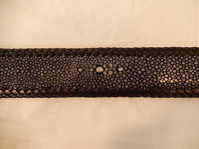 Lebedas Hand Welted Black Stingray Belt - Dudes Boutique