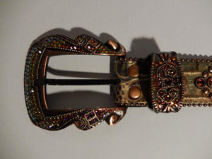 b.b. Simon Bronze Croco Crystal Belt - Dudes Boutique