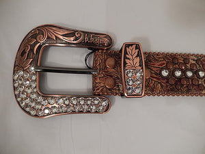 b.b. Simon Bronze And Silver Crystal Belt - Dudes Boutique