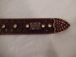b.b. Simon Brown Pony Hair Crystals Belt - Dudes Boutique