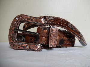 b.b. Simon "Vintage Bronze" Crystal Belt - Dudes Boutique