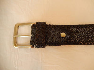 Lebedas Hand Welted Black Stingray Belt - Dudes Boutique