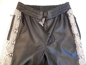 G Gator Lambskin x Natural Python Joggers - Dudes Boutique