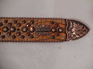b.b. Simon Rust And Bronze Crystal Belt - Dudes Boutique