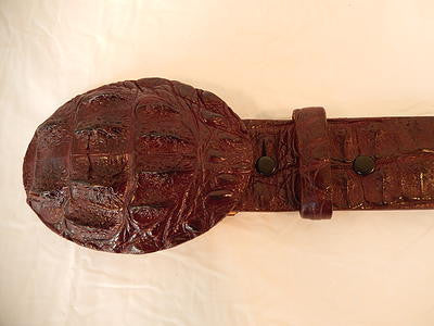 Safari Burgundy Crocodile Belt - Dudes Boutique