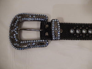 b.b. Simon Black And Blue Iris Crystal Belt - Dudes Boutique