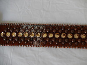 b.b. Simon Studded Bronze Crystal Belt - Dudes Boutique