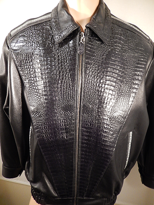 G Gator - Black Crocodile, Stingray, and Lambskin Jacket - Dudes Boutique