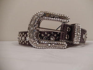 b.b. Simon Silver Studded Crystal Belt - Dudes Boutique
