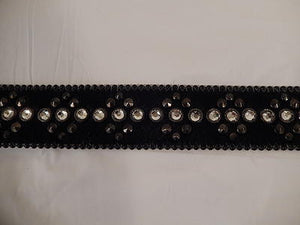b.b. Simon Black Pony Hair Crystal Belt - Dudes Boutique