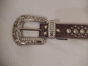 b.b. Simon Silver Studded Crystal Belt - Dudes Boutique
