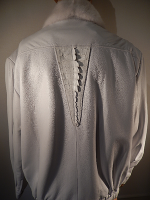 G Gator - White Crocodile Mink and Lambskin Jacket - Dudes Boutique