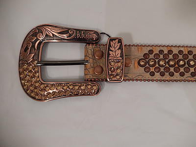 b.b. Simon Rust And Bronze Crystal Belt - Dudes Boutique