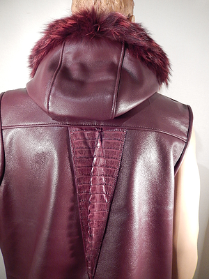 G Gator - Burgundy Fox x Crocodile Vest - Dudes Boutique