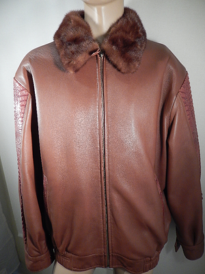 G Gator - Lambskin and Crocodile Jacket with Mink Collar - Dudes Boutique