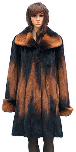 Winter Fur - W59Q06WKT Women's 3/4 Mink Jacket in Whiskey - Dudes Boutique