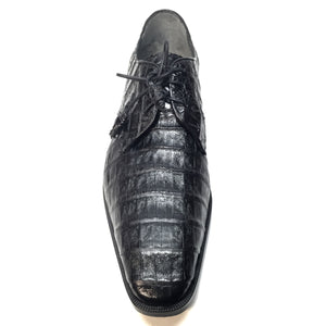 Los Altos Black All-Over Crocodile Lace Up Dress Shoes - Dudes Boutique