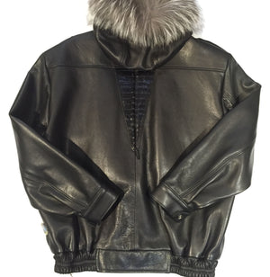 G-Gator Black Crocodile Pocket Bomber Jacket - Dudes Boutique