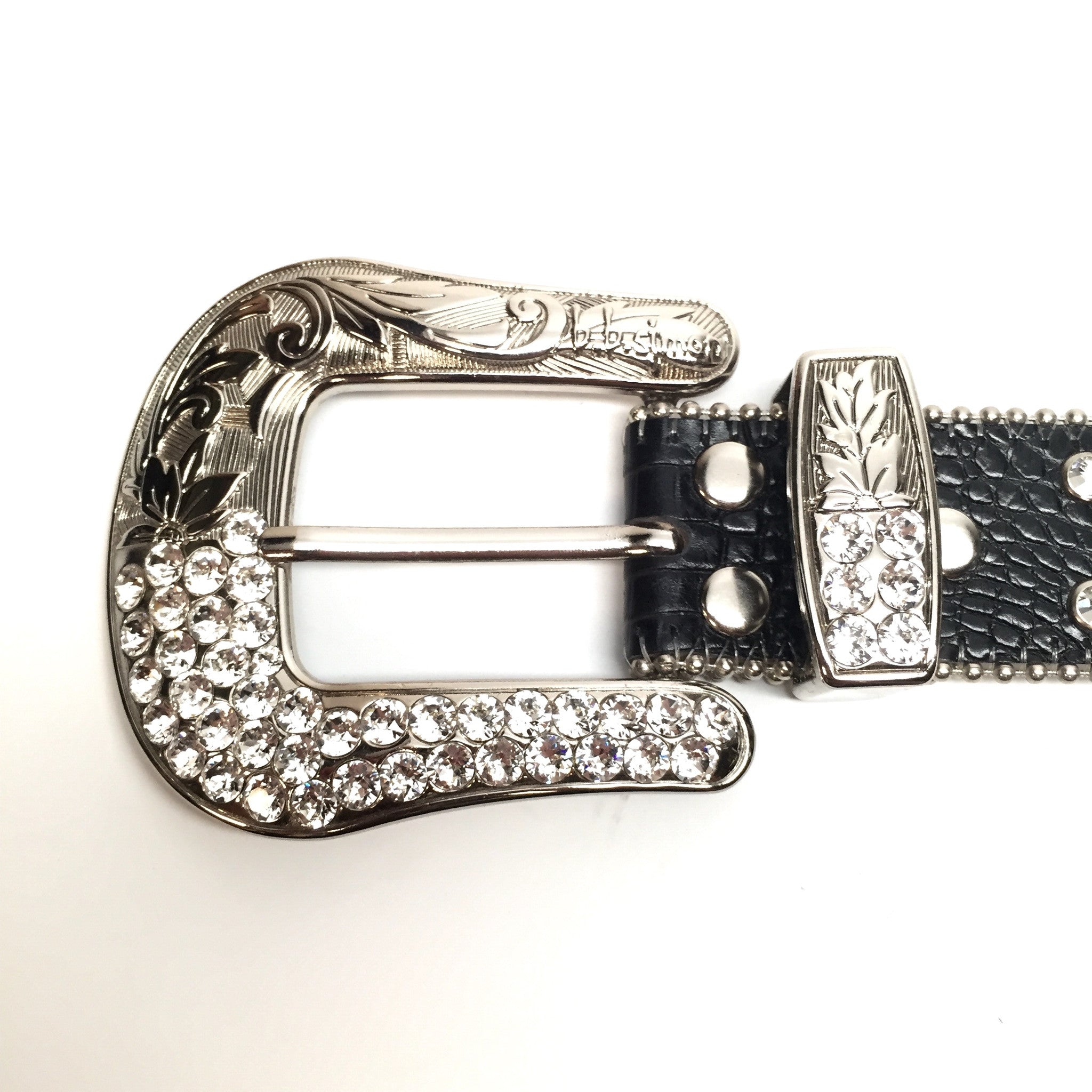 b.b. Simon Skull 2-Row Crystal Belt - Dudes Boutique
