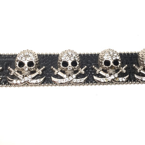 b.b. Simon Skull 2-Row Crystal Belt - Dudes Boutique