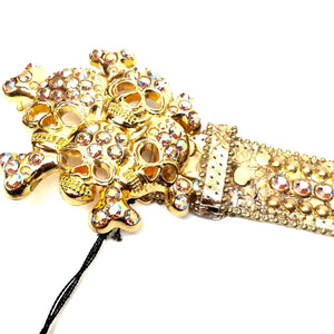 b.b. Simon " Golden Cranium" Crystal Belt - Dudes Boutique