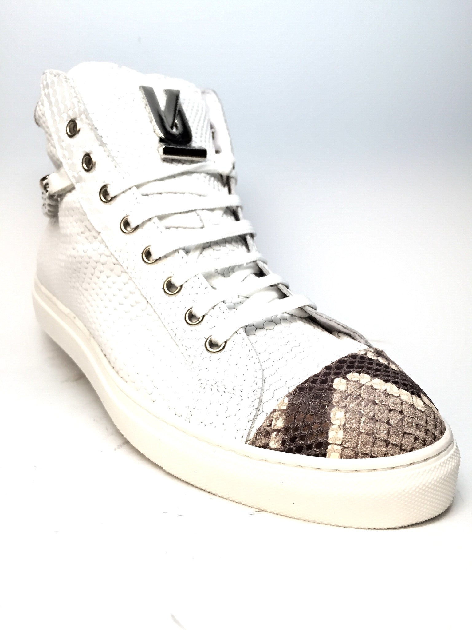 Mauri 6105 Python Chained Napa Leather Sneakers - Dudes Boutique