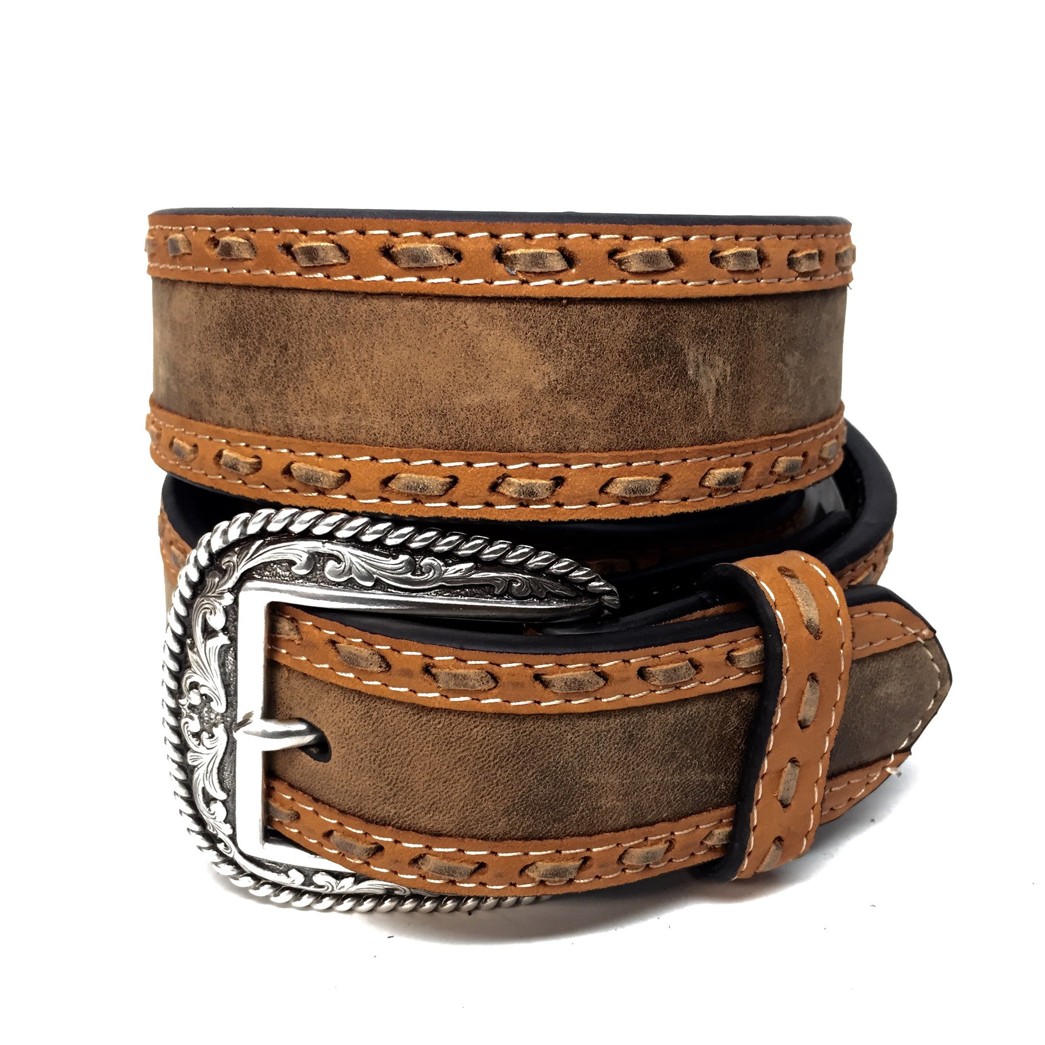 Nocona Stitched Western Belt - Dudes Boutique