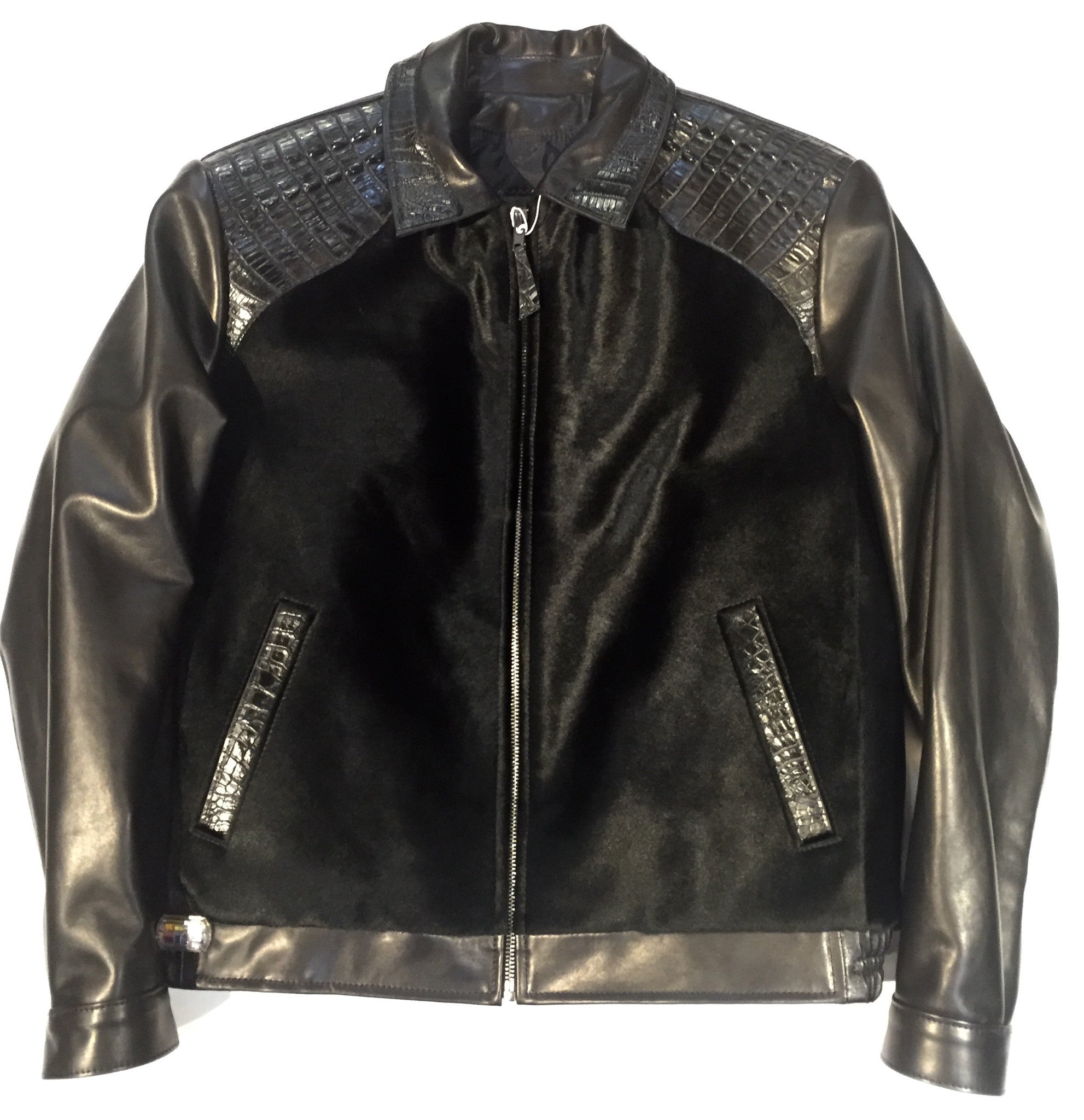 G-Gator - Pony/Crocodile/Lambskin Bomber Jacket - Dudes Boutique