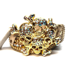 b.b. Simon " Golden Cranium" Crystal Belt - Dudes Boutique