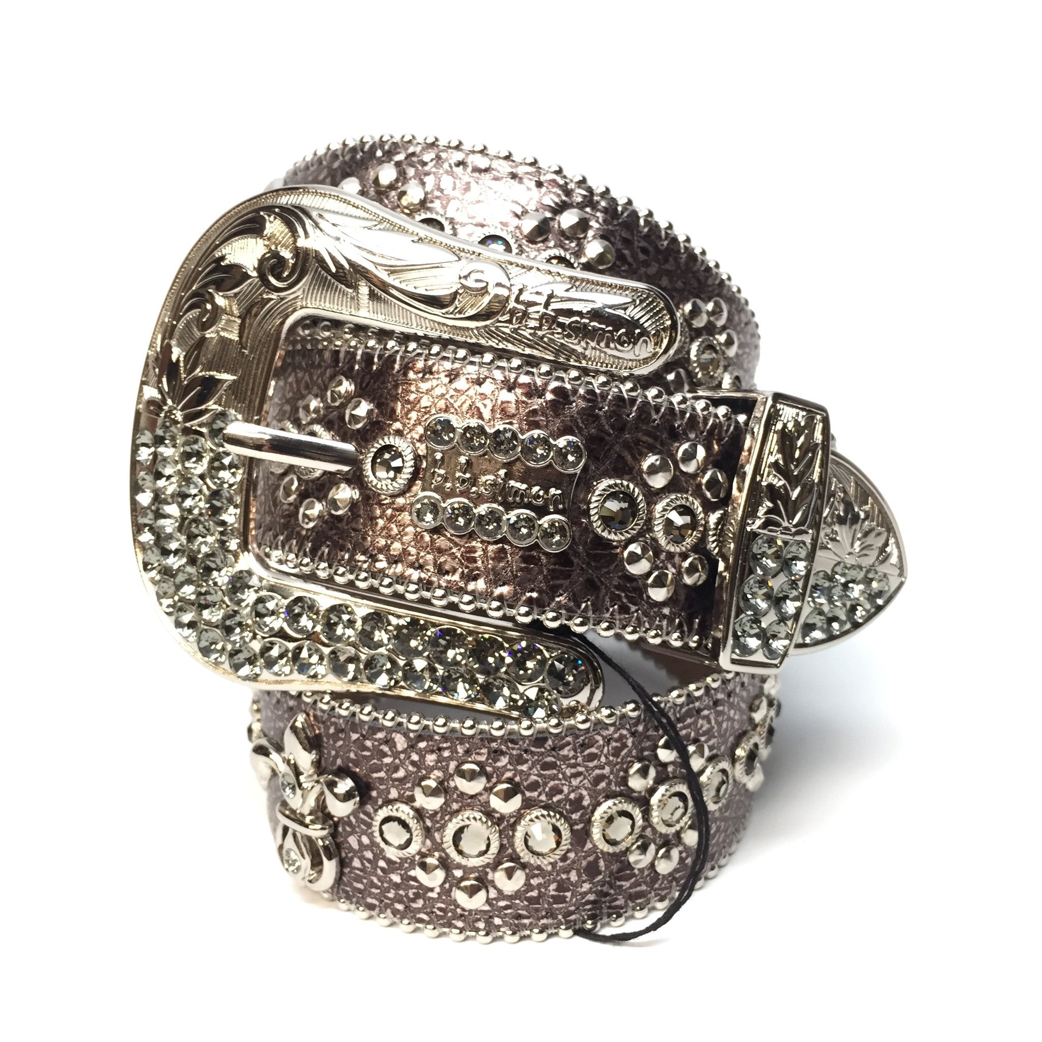 b.b. Simon 2546038 'Silver' Crystal Belt - Dudes Boutique