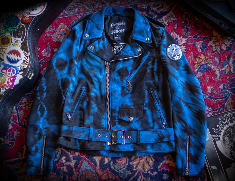 Schott NYC Ice Blue Grateful Dead Men Perfecto Motorcycle Jacket - Dudes Boutique