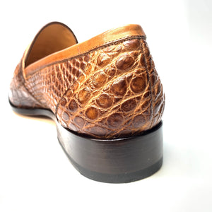 Mauri 4862 Brown Alligator Belly Penny Loafers - Dudes Boutique