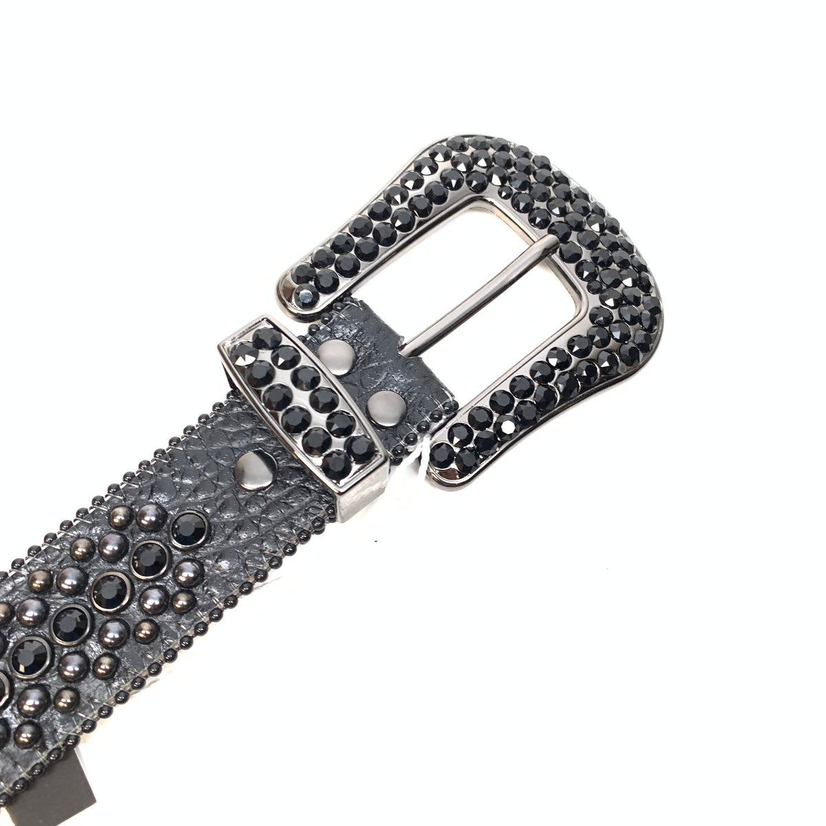 b.b. Simon All Black Fully Loaded Crystal Belt - Dudes Boutique