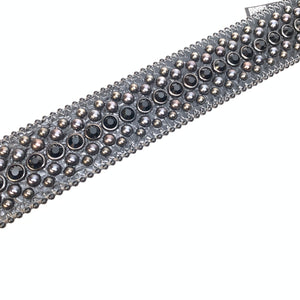 b.b. Simon All Black Fully Loaded Crystal Belt - Dudes Boutique