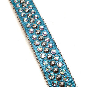 b.b. Simon Skull Ultramarine Blue Double Row Belt - Dudes Boutique