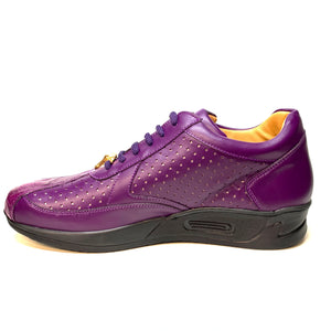 Mauri M770 Purple Crocodile Perforated Nappa Leather Sneaker - Dudes Boutique