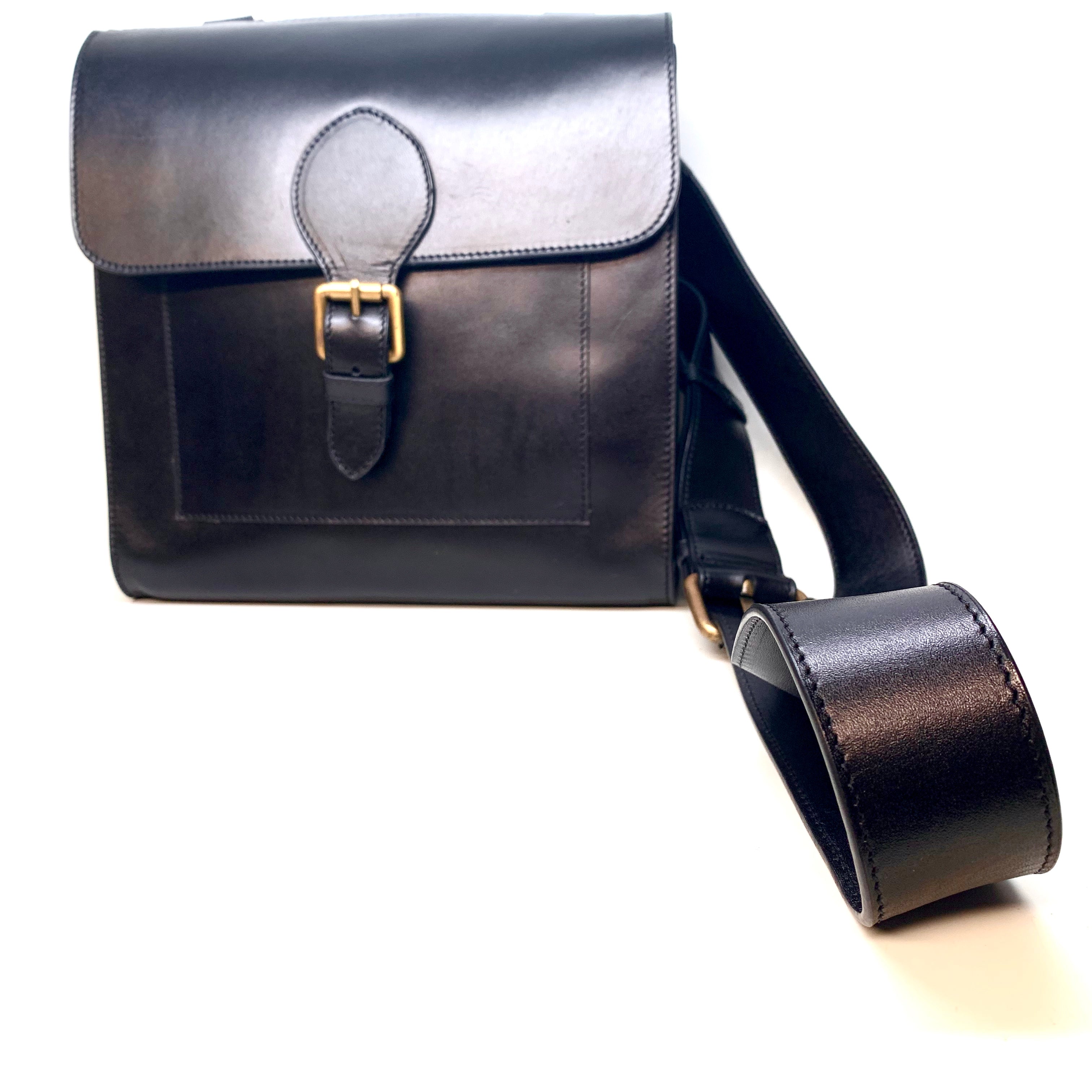 Aston Leather SHL-34 Black Messenger Bag - Dudes Boutique