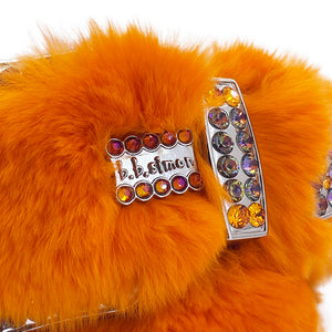 b.b. Simon Orange Fur Volcano Crystal Belt - Dudes Boutique