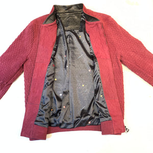 Barya NewYork Wine Lambskin Weaved Jacket - Dudes Boutique