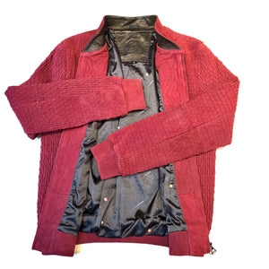 Barya NewYork Wine Lambskin Weaved Jacket - Dudes Boutique