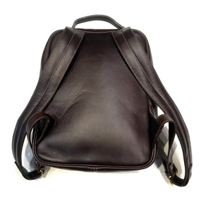 Aston Leather Chocolate Brown Clinton Zippered Backpack - Dudes Boutique